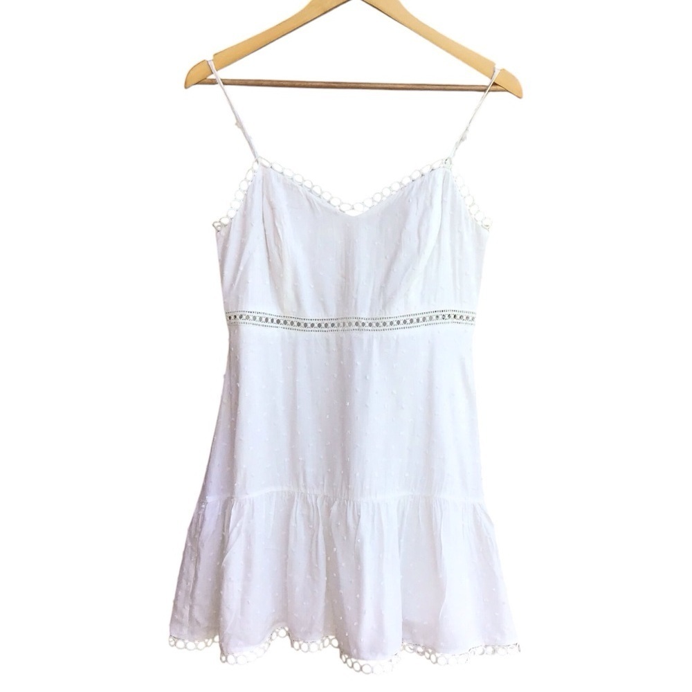 Lush White Boho Swiss Dot Sundress Size M